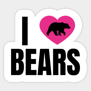 I Love Bears Sticker